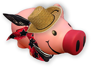 western piggy bank for round up savings
